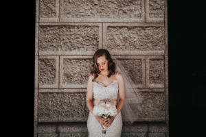 bride waiting before boston elopement