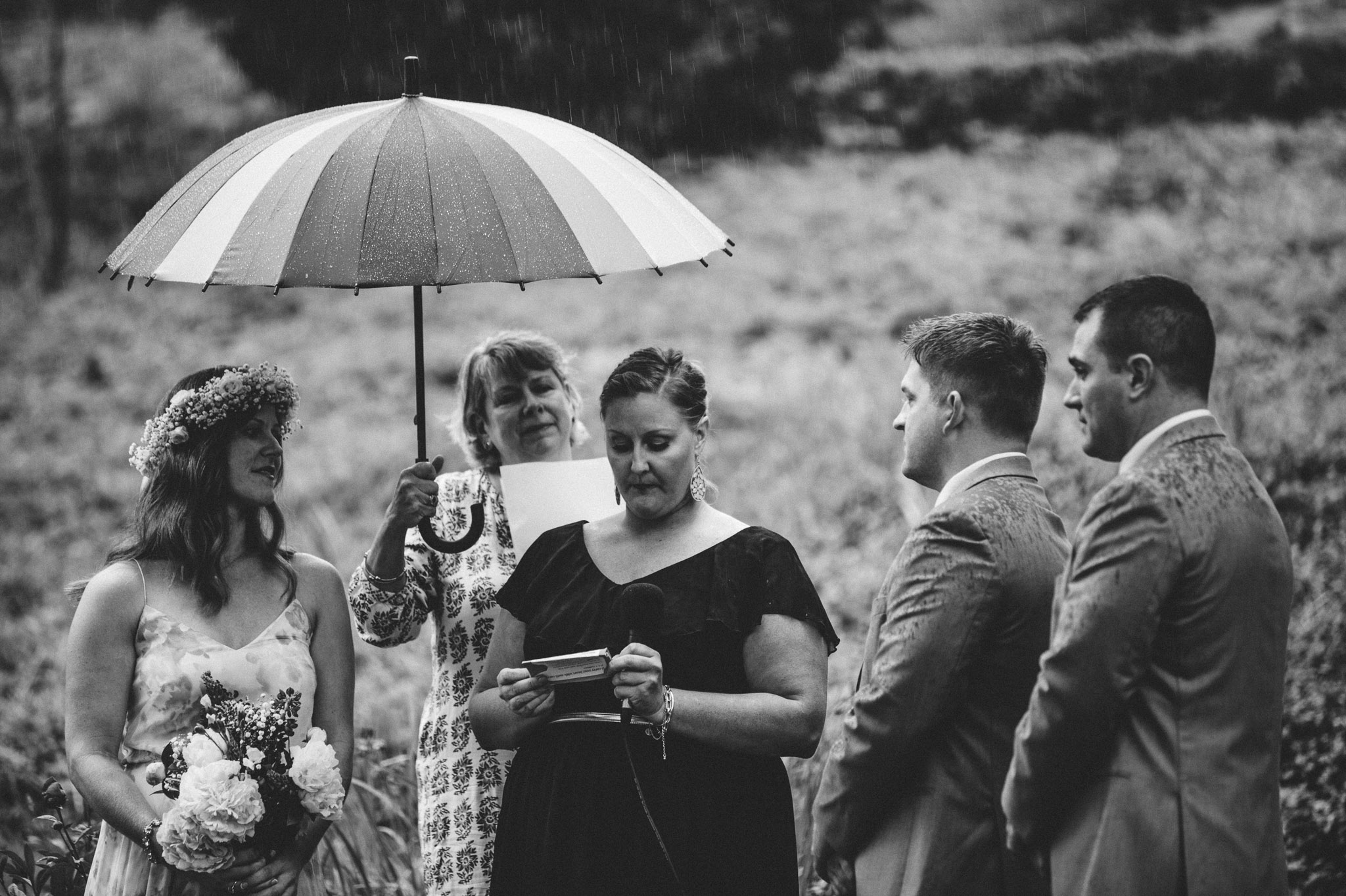 ceremony in the rain