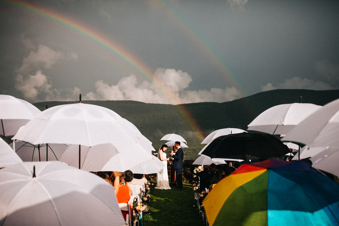 double rainbow wedding at hildene